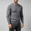 Comércio Exterior Outono Inverno Europeu Americano Masculino Gola Redonda Suéter Malha Trançada Retrô Camisa Base Casual Jovem Masculino
