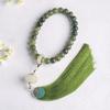 Pulseira de Raiz de Bodhi Jade Branco Degradê de Mão com Franja de Borla Anel Corrente Pulseira Wen Brinquedo Masculino Placa de Contas de Bodhi Brinquedo Bodhi Crianças