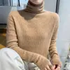 Suéter de Cachemira Listo para Usar de Primera Línea Otoño e Invierno Nuevo para Mujer Cuello de Pila Texturizado Color Sólido Simple Delgado Camiseta de Punto de Lana