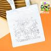 Presente Dia das Crianças DIY Bolsa de Lona Pintada à Mão Proteção Ambiental Bolsa de Mão Pintura Infantil Grafite Colorir Arte Criativo Feito à Mão