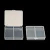 Caixa Pequena Vazia Transparente com Tampa Articulada para 2 Compartimentos, Caixa Embalagem para Brinquedos, Organizador de Peças de Ferragens, Caixa Organizadora de Joias e Nail Art