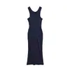 Vestido sin mangas para chica sexy, novedad de verano 2025, para mujer, sexy, ajustado, con cintura, aspecto adelgazante, cuello en V, falda larga plisada