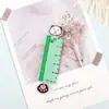 Regla de Palma de Lápiz Creativa Caricatura Mini Regla Portátil Colgante de Mochila Regla de Medición Papelería para Estudiantes Pequeño Regalo