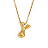 Moda Europeia e Americana Simples Nicho Personalidade Hip Hop Explosões Colar Aço Inoxidável Banhado a Ouro 18K Colar com Letras Bolha para Mulheres