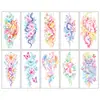 Pegatinas de Tatuaje Temporales de Brazo con Flores de Colores Estilo Europeo y Americano, Tatuajes Temporales de Alta Gama y Sexys para Mujeres con Diseños de Mariposas y Florales