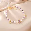 Pulseira de Amethyst Natural Prata Yilu Prata de Lei S925 Pérola de Água Doce Cabaça Cristal Urso Pulseira Estoque Atacado