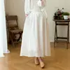 100 piezas de delicada falda larga de ramio puro para mujer, fina de verano, estilo artístico vintage de bosque, falda de línea A súper de hada con dobladillo grande