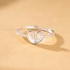 Anillo Abierto de Plata Esterlina S925 Cabeza de Pan Lujo Ligero Fresco Nicho Accesorio Versátil Anillo Baguette Croissant