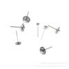 Aguja de tazón cruzado de acero inoxidable aguja convexa de acero titanio soporte de perlas aretes diy accesorios de joyería venta al por mayor transfronteriza