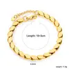 Pulsera Popular Transfronteriza de Acero Inoxidable, Estilo Ins Cadena Gruesa Metálica Europea y Americana Pulsera Chapada en Oro de 18K Joyería, Venta Directa del Fabricante