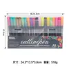 Pluma de contorno de doble línea soñadora transfronteriza, Resaltador metálico para diario colorido, Tarjeta de Navidad dibujada a mano Bolígrafo arcoíris de 60 colores