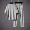 Verano 2026 Nuevo Estilo Chino Traje Tang para Hombre Tencel Lino Gama Alta Manga Corta Lujo Ligero Pantalones Largos Conjunto Casual para Hombre