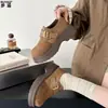 Cuero Genuino Suela Gruesa Aumentan Altura Completamente Cubiertos Zapatos Birkenstock Zapatos de Mujer 2026 Otoño Nuevos Mocasines Retro sin Cordones