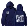 Sudadera Nueva Europea y Americana 2025 Código Bidimensional Pullover Top Holgado