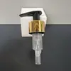 Bomba dispensadora externa de loción de aluminio electrochapado 28/410 interruptor izquierdo-derecho, cabezal de bomba de presión de material PP para gel de ducha/líquido para lavar platos