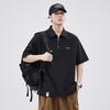 Camisa Polo Masculina de Verão Anyang 2026 Nova de Manga Curta Casual Meia-Manga Fina Tendência Marca Meio Zíper Gola Roupas