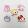 Adesivo de Resina Transparente Desenho Animado Cabeça de Menina Fofa diy Acessórios Decorativos para Acessórios de Cabelo de Menina Capa de Celular