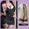 Lingerie Sexy com Tiras e Design Vazado para Cama, Não Precisa Tirar o Uniforme de Secretária, Body Sedutor Colado ao Corpo
