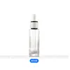 Botella de Vidrio para Esencia de Hombro Plano de 30 ml con Color Degradado y Anillo de Doble Capa, Botella Cosmética, Botella Gotero para Líquido Original, Botella Dispensadora de Aceite Esencial