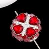 Amor trébol de cuatro hojas de cristal redondo pastel bola de diamante pluma vestible aleación cuentas DIY cadena de teléfono móvil llavero cadena de bolso accesorios