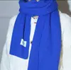 Bufanda Blanca para Mujer Invierno Color Puro Lana Engrosada Tejida Cálida Bufanda 2025 Nuevo Estilo K Versátil y de Gama Alta
