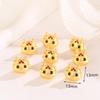 DIY frisado pulseira colar buraco contas tridimensionais banhado a cobre 18K ouro real estilo chinês pingente de gota de ouro antigo