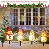 Lámpara de césped de muñeco de nieve solar para exteriores, impermeable, decoración navideña, lámpara de patio, lámpara de diseño para escena de jardín