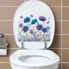 Fun-M548 Flores Azuis Frescas e Roxas e Borboletas Banheiro Vaso Sanitário Embelezamento Adesivos Decorativos Atacado Transfronteiriço Autoadesivo