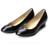 3515 Sapatos de Couro para Mulheres com Salto Grosso, Preto Formal Profissional, Sapatos Versáteis para Mulheres, Sapatos de Salto Baixo Lh-206, Respiráveis, Confortáveis, Salto Baixo