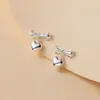 Pendientes de Plata de Ley S925 Nalan Frescos y Dulces Estilo Ins Diseño de Nicho Exquisito Lazo Corazón M06364