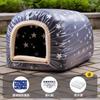 Casa para Gatos para Calor Invernal, Refugio Invernal para Gatos Callejeros al Aire Libre, Casa para Gatos Cerrada a Prueba de Frío para Esconderse al Aire Libre en Invierno
