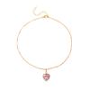Conjunto de collar y anillo de cristal de lujo ligero de estilo japonés y coreano con combinación de diamantes de amor elegantes de Cyber Celebrity