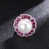 Nuevo anillo de flor de concha blanca incrustada anillo de moda para mujer colgante accesorios de joyería cuentas 16mm