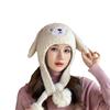 Gorro de oso bonito de otoño e invierno para mujer, de felpa, nuevo gorro de punto coreano, cálido y combinable con protección para los oídos, forrado con vellón grueso de moda.