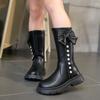 Zapatos para Niñas, Botas Largas Infantiles, Nuevo Estilo Otoño e Invierno 2025, Estilo Primavera y Otoño, Botas Altas de Princesa con Forro de Felpa para Niñas Pequeñas