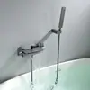 Grifo de cascada para bañera de cobre completo, salida lateral de cilindro a la pared, caliente y frío, baño, flujo grande, grifo de bañera empotrado en la pared