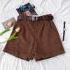 Pantalones Cortos de Pana Vintage para Mujer, Pantalones de Pierna Ancha Adelgazantes de Cintura Alta para Otoño e Invierno, Diseño Petite con Dobladillos Enrollados, Modernos Pantalones Cortos tipo Botín