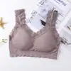Sujetador strapless de encaje con copas, sujetador deportivo de espalda hermosa, camisola de verano para mujer, top tipo tank top sexy para yoga para mujer