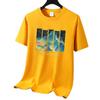 Camiseta de manga corta de algodón Xinjiang de 220 g, moderna e informal, de algodón puro, para hombre y mujer, de verano, con cuello redondo y media manga para estudiantes.