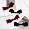 Otoño e Invierno Nuevo Mismo Estilo que Pan Yurun Pasador Negro con Lazo Pasador de Terciopelo Coreano Dulce Versátil Elegantes Accesorios para el Cabello
