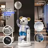 Oso violento estilo crema, gran adorno de piso para sala de estar y recibidor, arte de moda con una estética de alta gama, decoración del hogar, regalo de inauguración