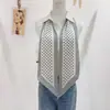 Bufanda Larga de Seda Sintética con Tacto de Alta Gama para Mujer, Bufanda Diagonal de Seda, Bufanda Larga de Rayas, Bufanda Estampada Versátil para Combinar con Abrigos, Estilo Primavera y Otoño