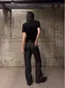 Jeans acampanados retro desgastados para hombre, nueva colección primavera/otoño, marca de moda de alta calle, bordado de alta gama, pantalones largos de pierna ancha elegantes y geniales