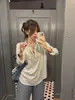 Camisa Elegante de Alto Nivel Estilo Old Money para Mujer con Bordado de Pájaros, Cuello Polo, Jersey de Media Botonadura Primavera/Verano/Otoño Zw