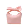 Bolso de Mano con Lazo para Niña Bolsa de Nube Colorida Bolso de Mano Versátil de Color Sólido Bolsa de Cosméticos de Gran Capacidad Venta al por Mayor de Fábrica