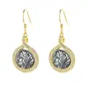 Moda de lujo ligero retro reina moneda antigua pendientes de plata de ley S925 con pasador de plata pendientes de alta calidad largos 2022 gancho para la oreja