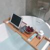 Estante de Almacenamiento para Bañera Ajuste Telescópico Tabla de Almacenamiento para Baño para Tableta, Computadora, Libro, Teléfono Móvil, Bandeja, Estante de Bambú