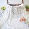 Tela de Encaje de Malla Blanca Cortina Tela para Fondo de Foto de Boda Mantel Tela para Vestido Ropa