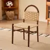Sillas de Comedor de Segunda Mano para Uso Doméstico, Mesa y Sillas de Comedor de Madera Maciza, Silla Tejida con Respaldo, Sensación de Lujo Ligero y Gama Alta, Mesa y Sillas de Comedor para Comedor