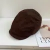 Gorra de pico lisa de color sólido vintage para hombres y mujeres, sombrero de artista estilo otoño nuevo, boina de color sólido que hace que la cara se vea más pequeña, moderna